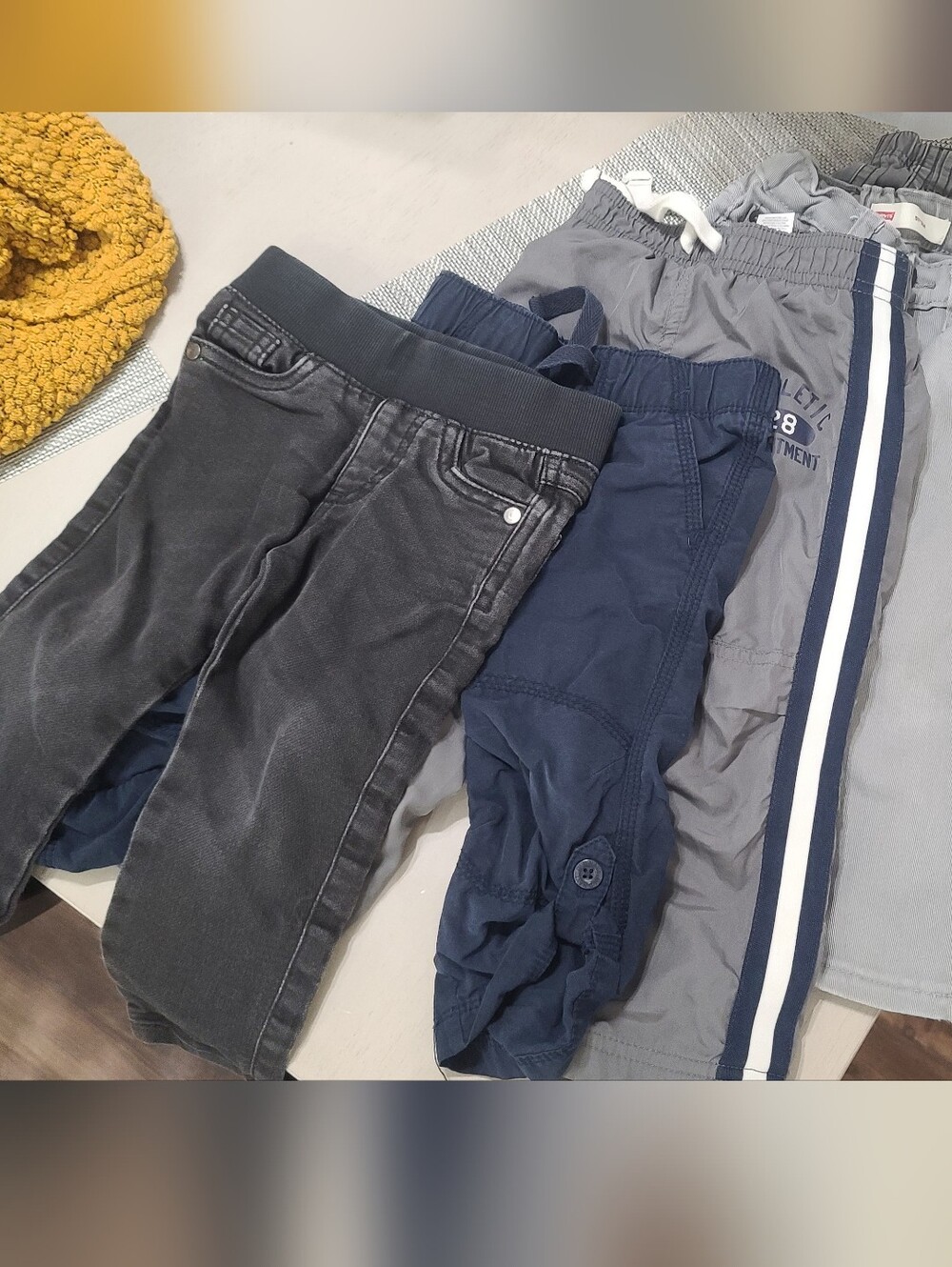 Kids Gray Black Navy Bottoms Jeans Lot Pants 5 Pairs Boy Toddler 18m